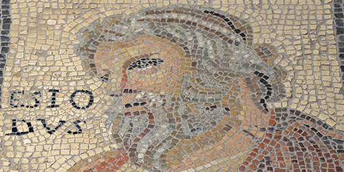 Mosaik af Hesiod